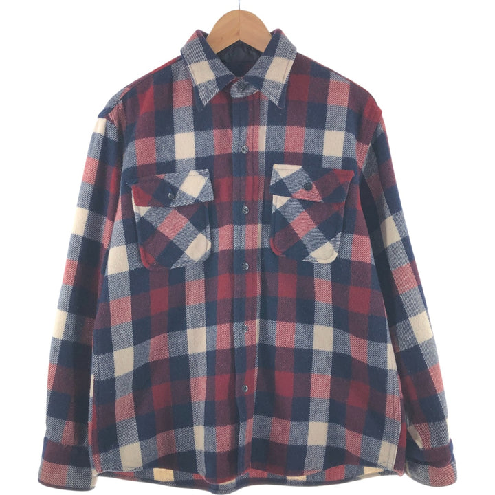 1970'S ~ Sears KINGS ROAD Tartan Check Wool Shirt Men's M Size Vintage / eaa492282