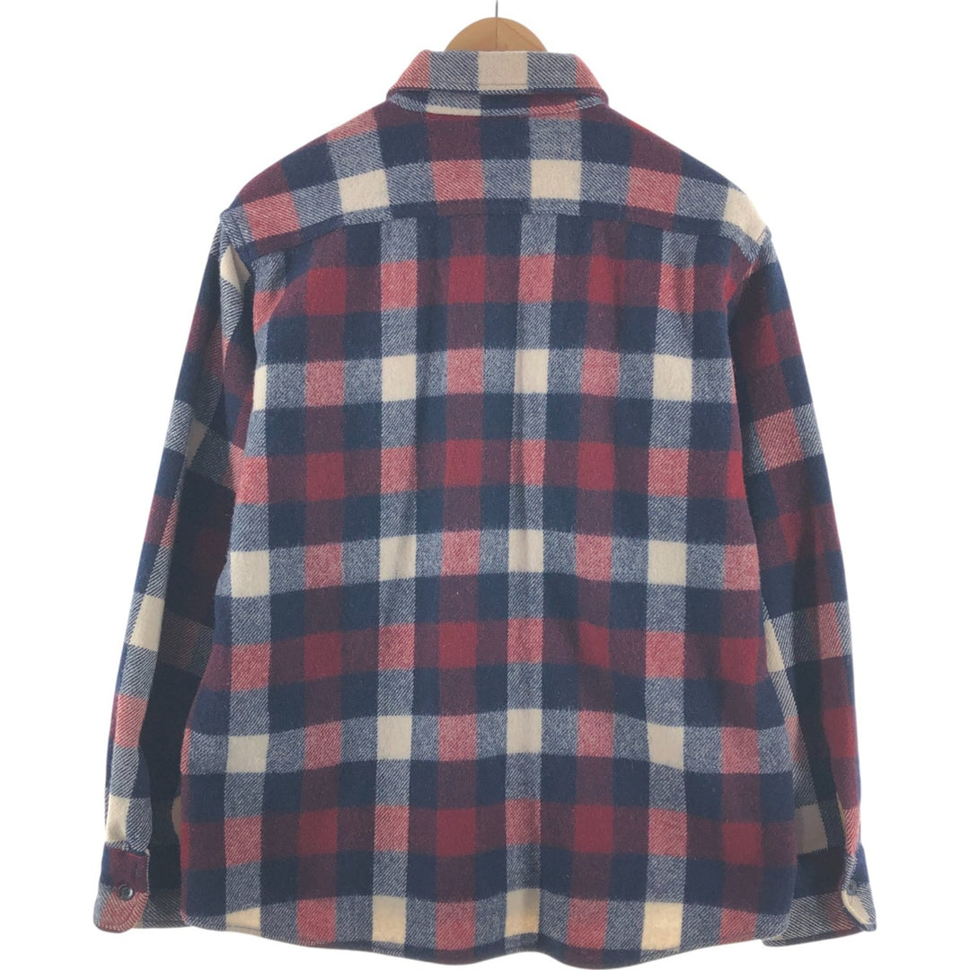 1970'S ~ Sears KINGS ROAD Tartan Check Wool Shirt Men's M Size Vintage / eaa492282