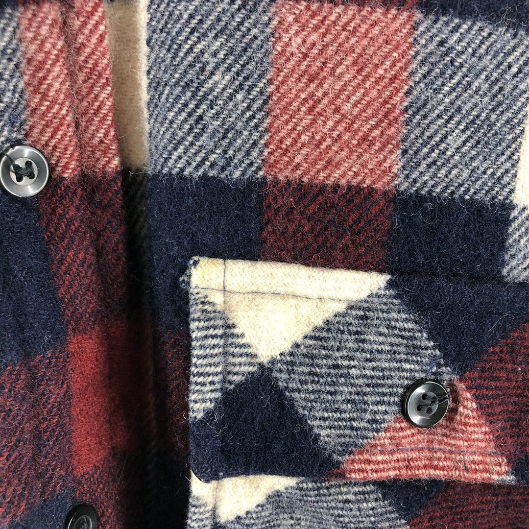 1970'S ~ Sears KINGS ROAD Tartan Check Wool Shirt Men's M Size Vintage / eaa492282