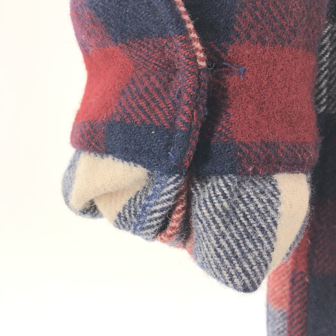 1970'S ~ Sears KINGS ROAD Tartan Check Wool Shirt Men's M Size Vintage / eaa492282
