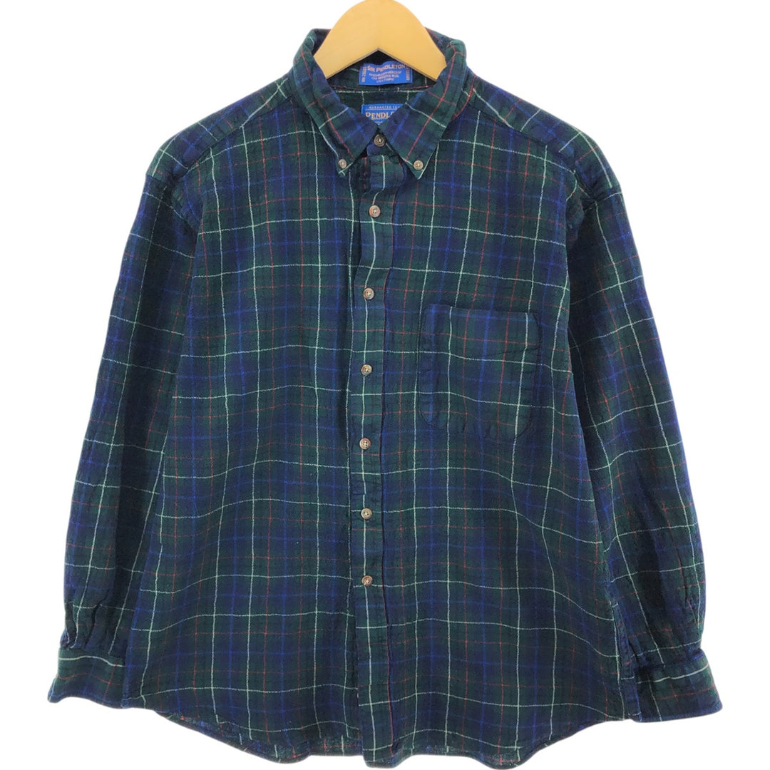 Pendleton Check Pattern Wool Button-Down Shirt, Men's XL Size / eaa492297