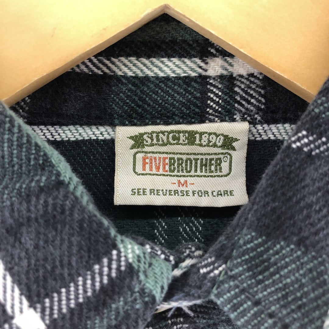 90'S Five Brother Long Sleeve Flannel Check Shirt Men's Medium Vintage /eaa492302