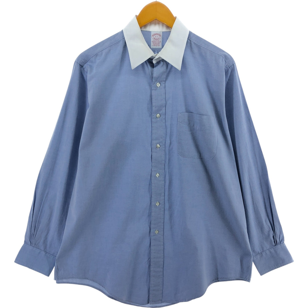 Brooks Brothers MAKERS Long Sleeve Cotton Shirt Cleric Shirt Made in USA Men's L size /eaa492372