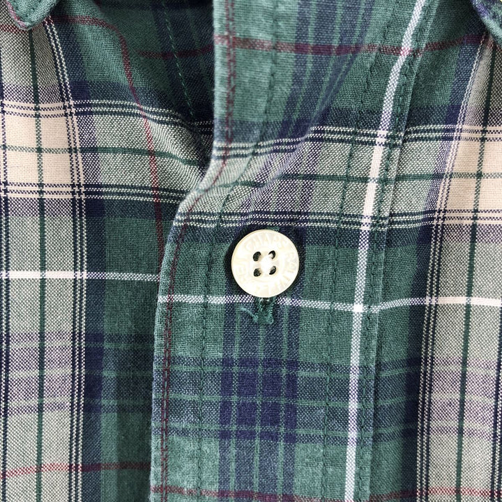 Ralph Lauren CHAPS Long Sleeve Button-Down Check Shirt, Men's Size L cotton green type Vintage Second Hand