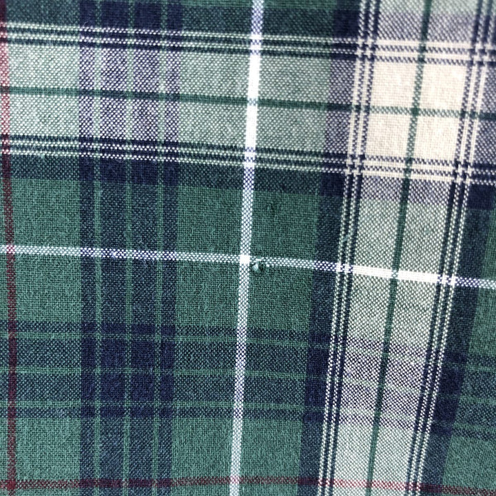 Ralph Lauren CHAPS Long Sleeve Button-Down Check Shirt, Men's Size L cotton green type Vintage Second Hand