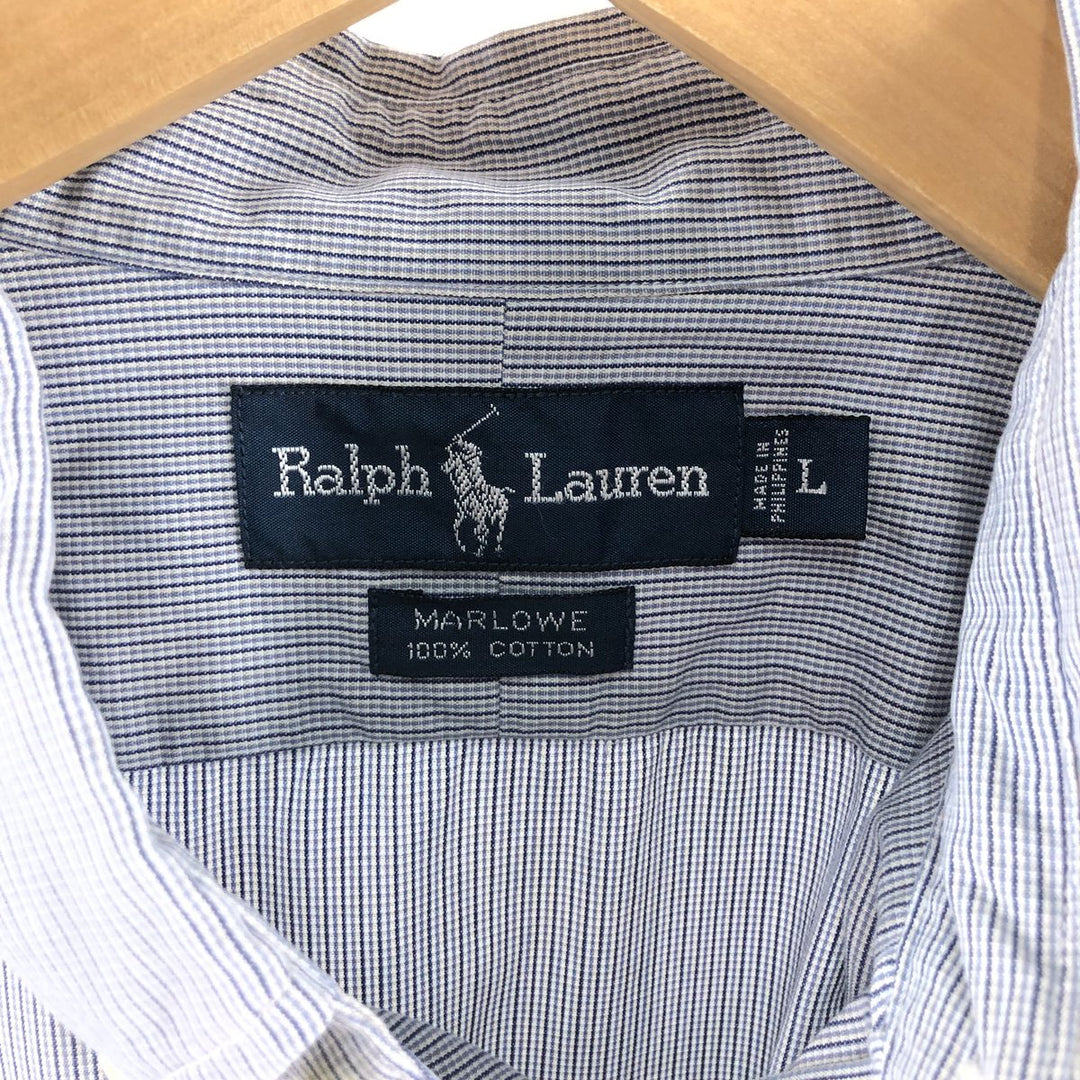 Ralph Lauren MARLOWE Multi-Stripe Long Sleeve Button-Down Striped Shirt Men's L size / eaa492383