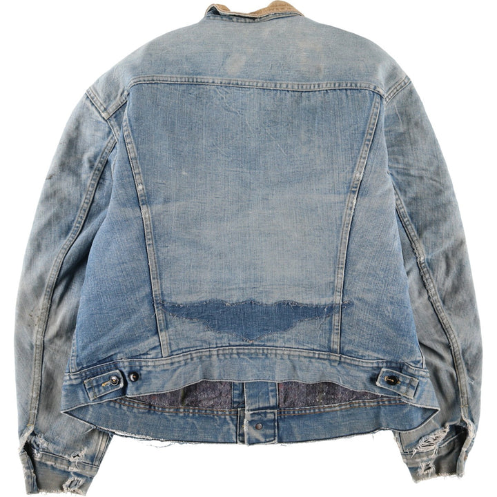 70s~80'S Lee STORM RIDER denim jacket, denim jacket, made in USA, men's size L, vintage /eaa492425