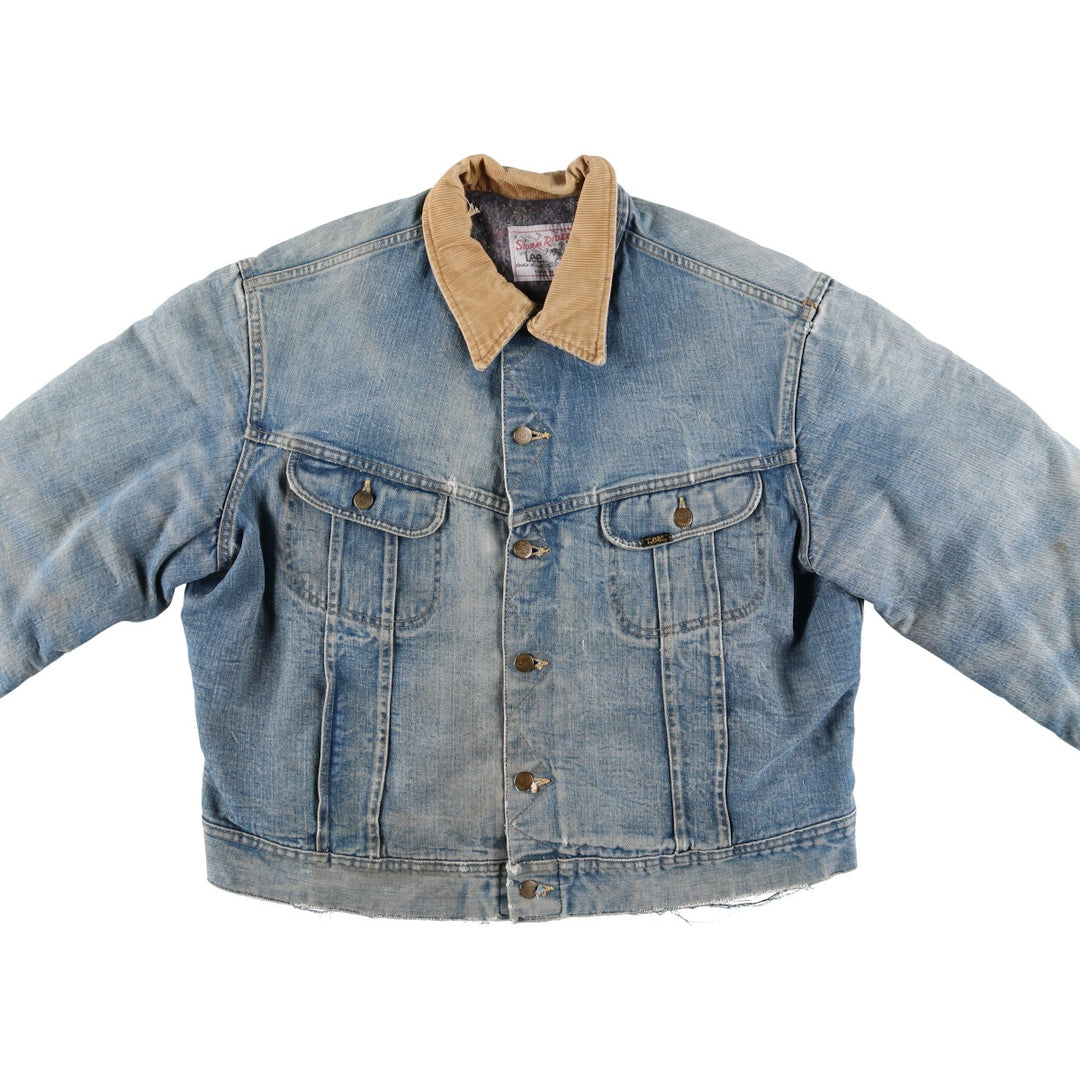 70s~80'S Lee STORM RIDER denim jacket, denim jacket, made in USA, men's size L, vintage /eaa492425