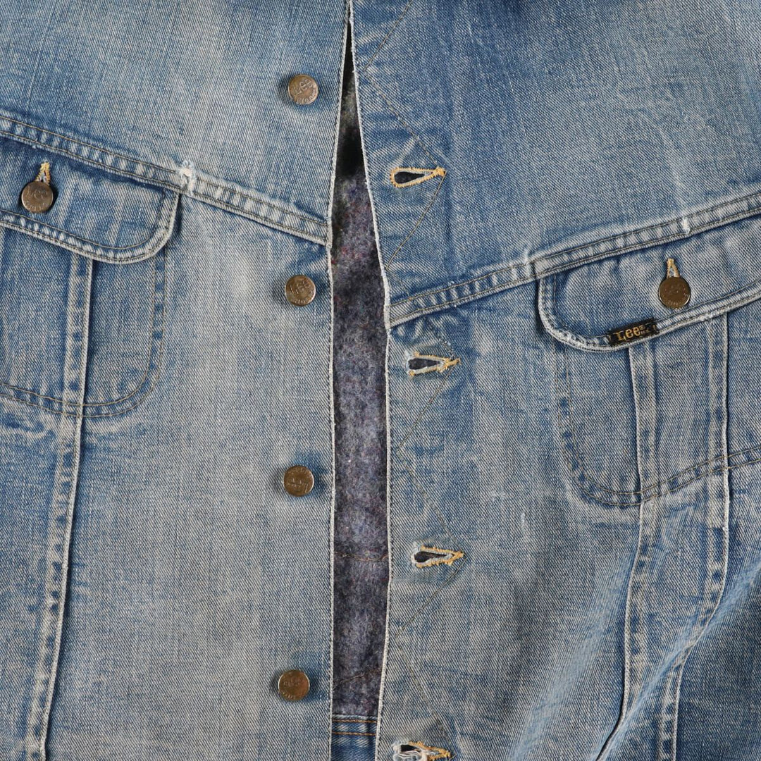 70s~80'S Lee STORM RIDER denim jacket, denim jacket, made in USA, men's size L, vintage /eaa492425