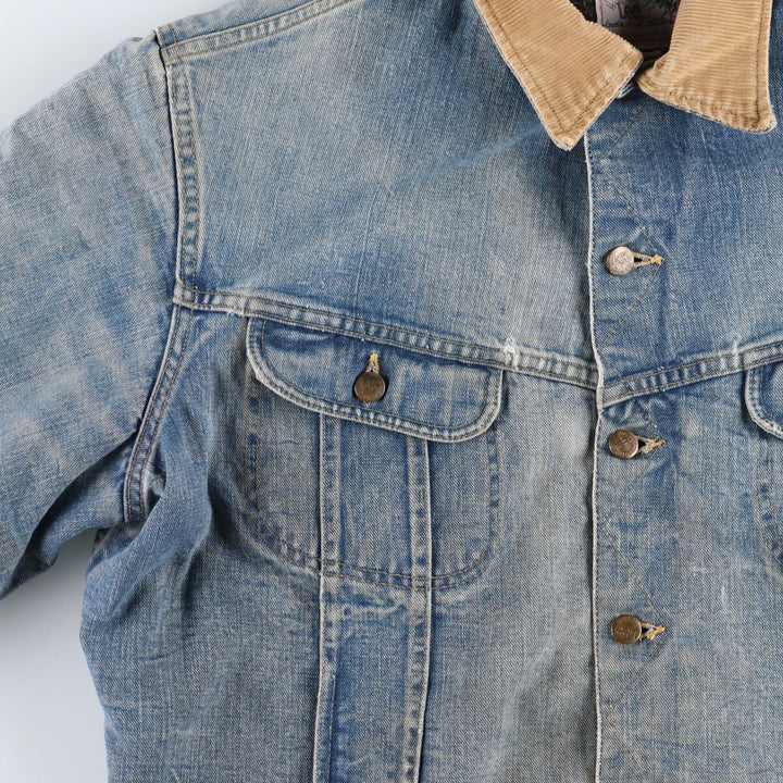 70s~80'S Lee STORM RIDER denim jacket, denim jacket, made in USA, men's size L, vintage /eaa492425