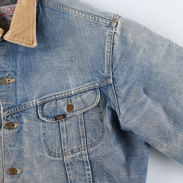 70s~80'S Lee STORM RIDER denim jacket, denim jacket, made in USA, men's size L, vintage /eaa492425