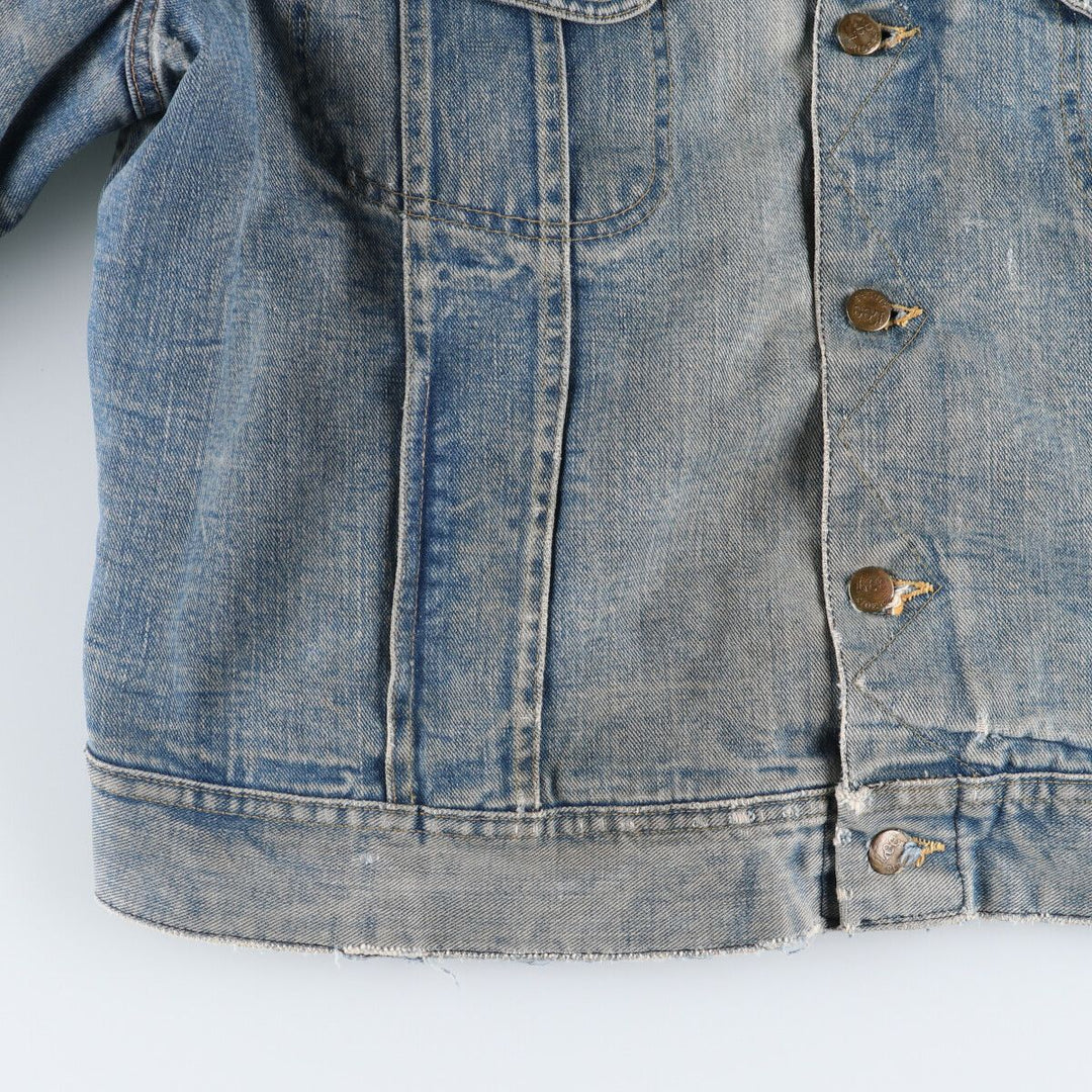 70s~80'S Lee STORM RIDER denim jacket, denim jacket, made in USA, men's size L, vintage /eaa492425
