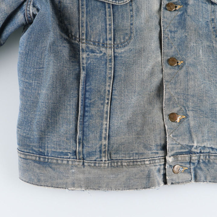 70s~80'S Lee STORM RIDER denim jacket, denim jacket, made in USA, men's size L, vintage /eaa492425