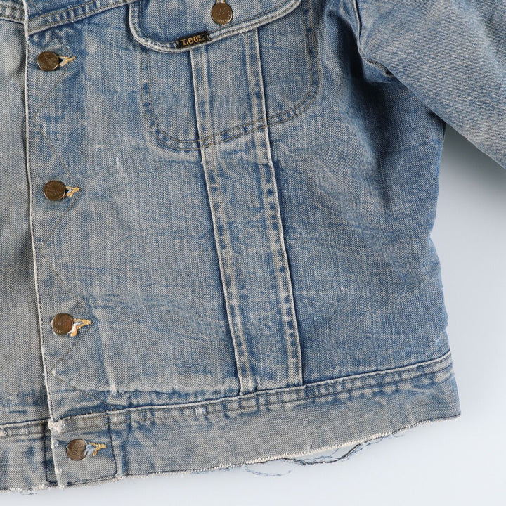 70s~80'S Lee STORM RIDER denim jacket, denim jacket, made in USA, men's size L, vintage /eaa492425