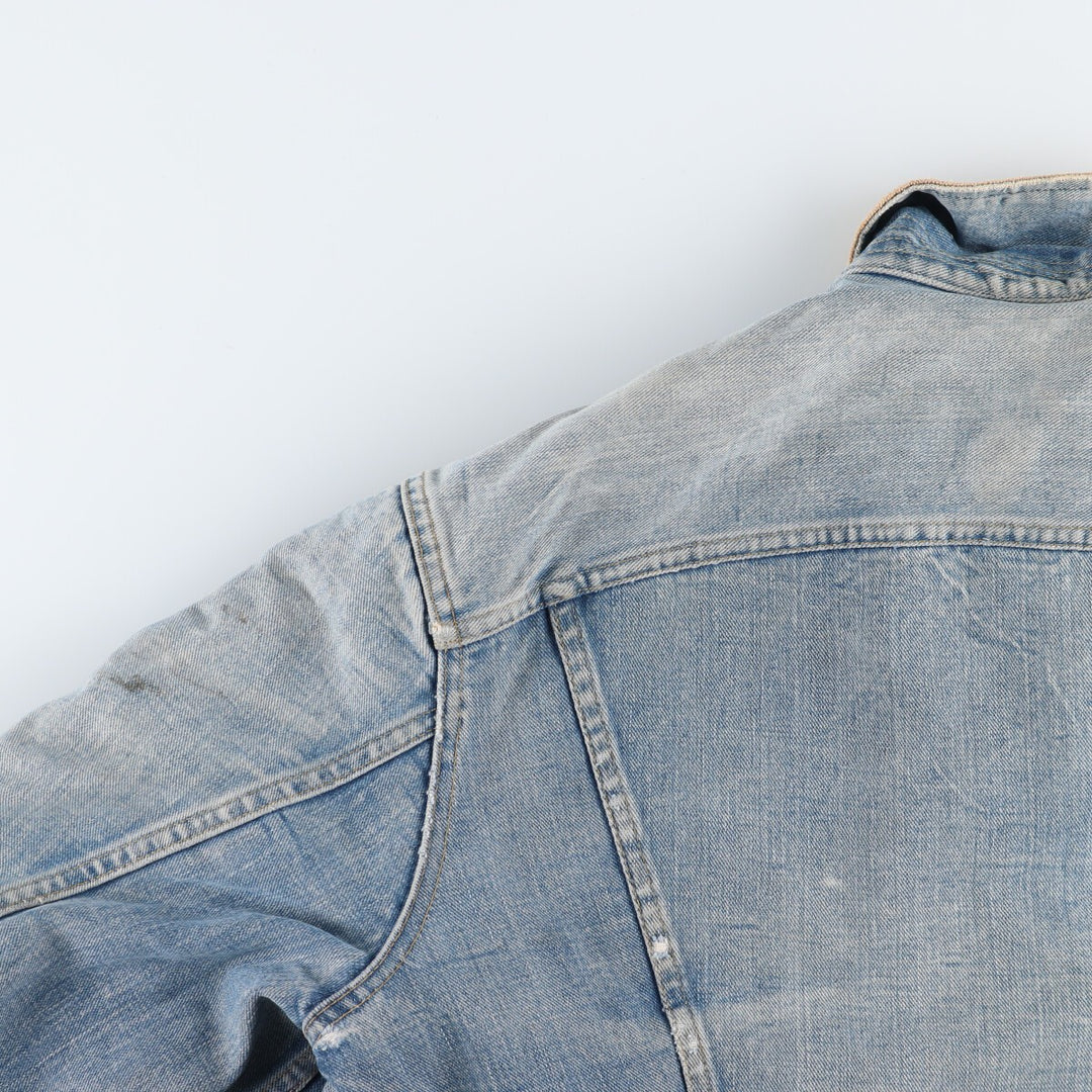 70s~80'S Lee STORM RIDER denim jacket, denim jacket, made in USA, men's size L, vintage /eaa492425