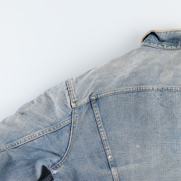 70s~80'S Lee STORM RIDER denim jacket, denim jacket, made in USA, men's size L, vintage /eaa492425