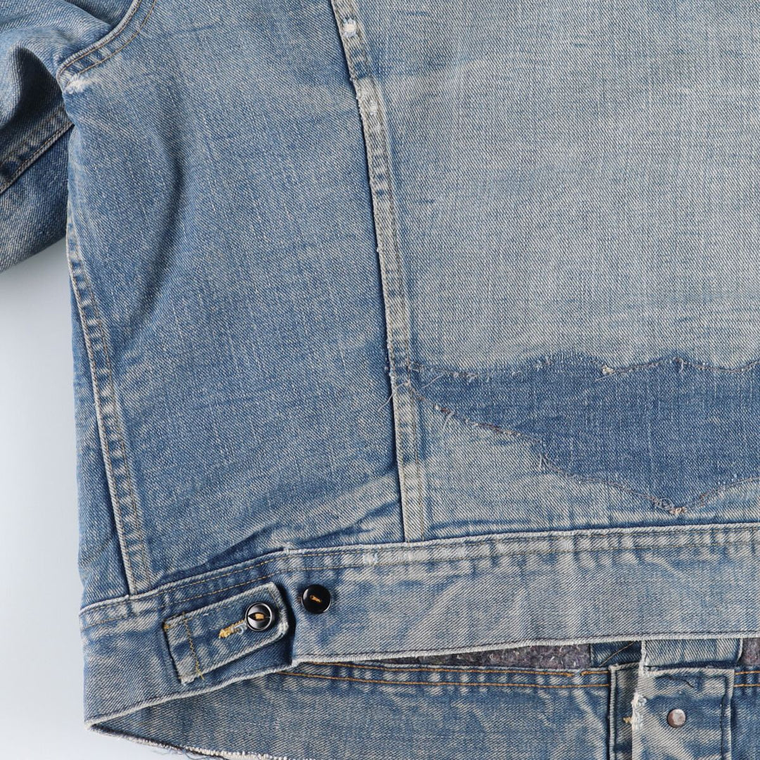 70s~80'S Lee STORM RIDER denim jacket, denim jacket, made in USA, men's size L, vintage /eaa492425