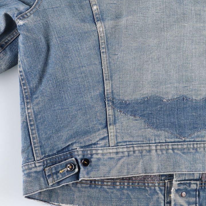 70s~80'S Lee STORM RIDER denim jacket, denim jacket, made in USA, men's size L, vintage /eaa492425