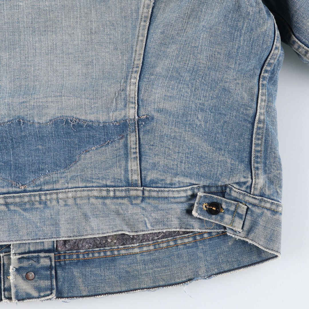 70s~80'S Lee STORM RIDER denim jacket, denim jacket, made in USA, men's size L, vintage /eaa492425