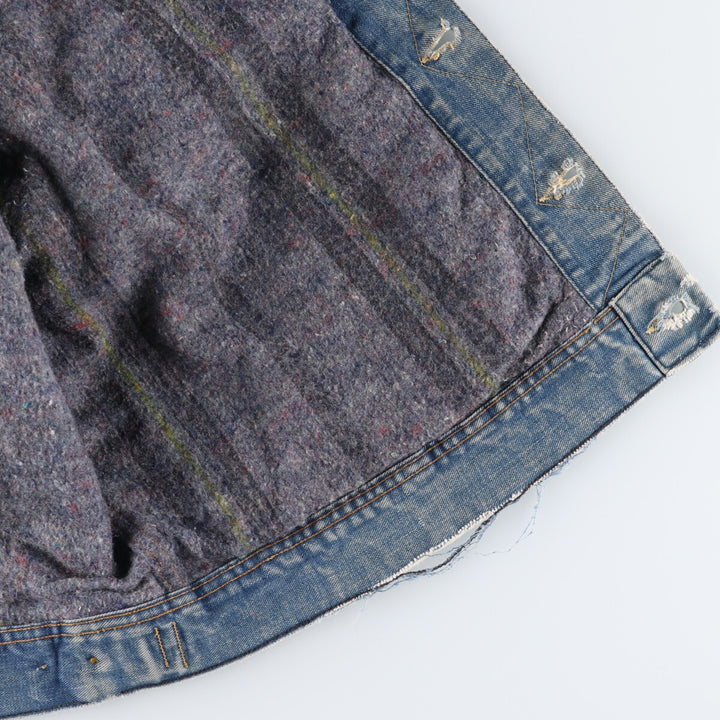 70s~80'S Lee STORM RIDER denim jacket, denim jacket, made in USA, men's size L, vintage /eaa492425