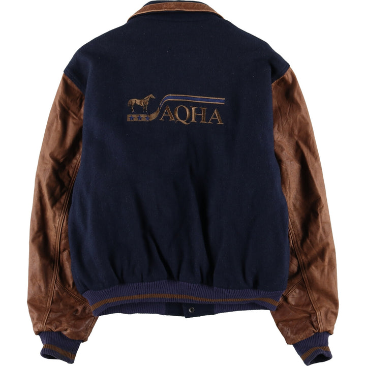 MID WEST GARMENT CO. Leather sleeve wool varsity jacket award jacket varsity jacket men's size L /eaa492464