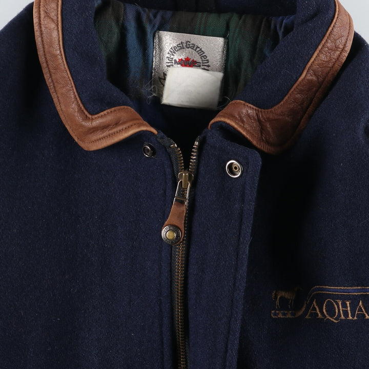 MID WEST GARMENT CO. Leather sleeve wool varsity jacket award jacket varsity jacket men's size L /eaa492464