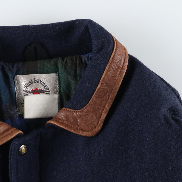 MID WEST GARMENT CO. Leather sleeve wool varsity jacket award jacket varsity jacket men's size L /eaa492464