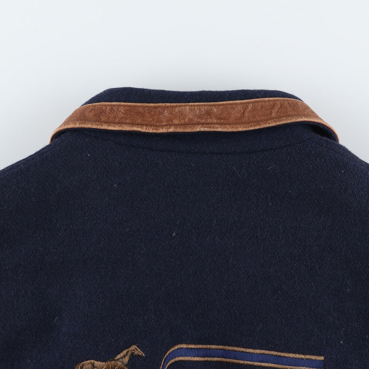 MID WEST GARMENT CO. Leather sleeve wool varsity jacket award jacket varsity jacket men's size L /eaa492464