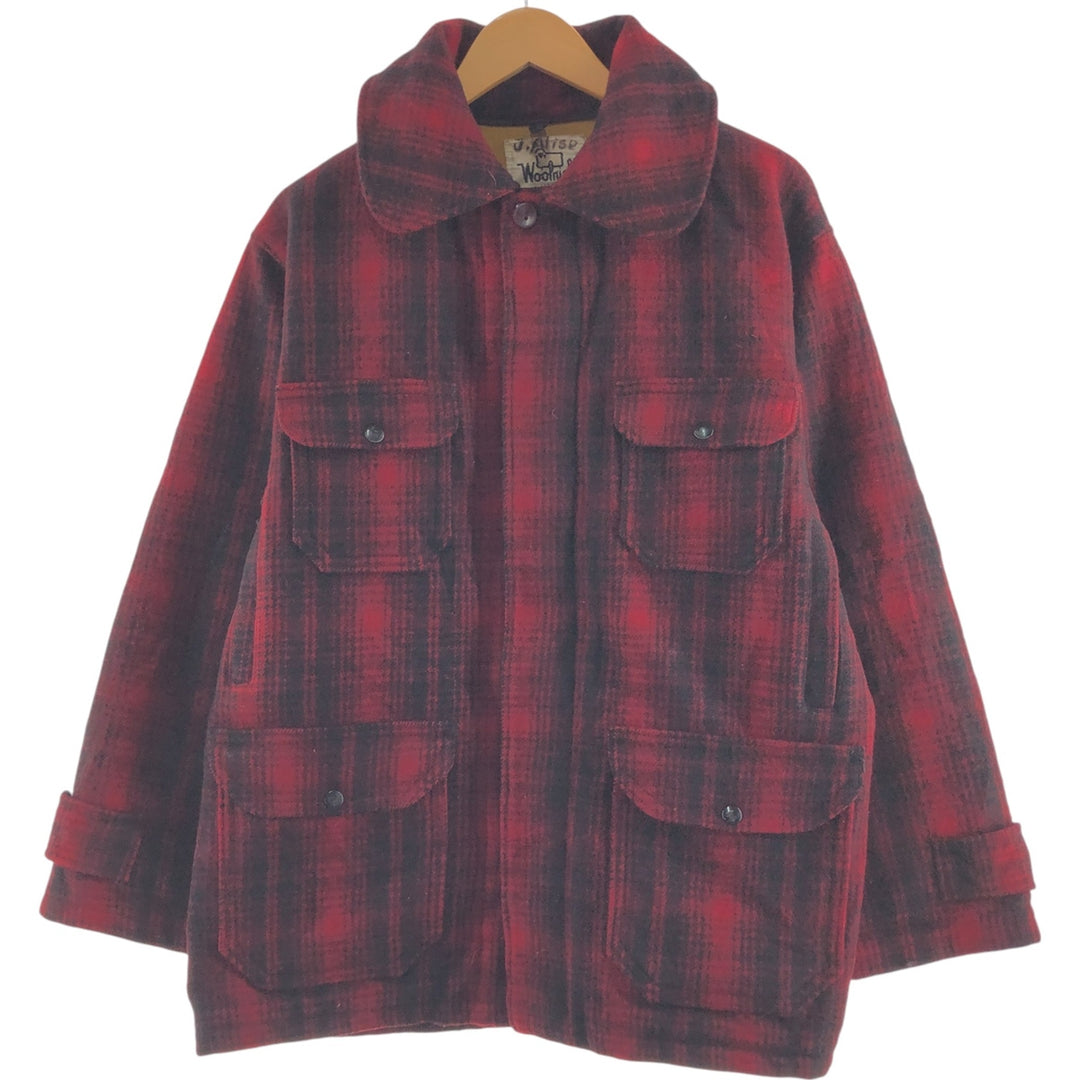 70'S WOOLRICH Ombre Check Wool Mackinaw Jacket Men's XL Vintage /eaa492476