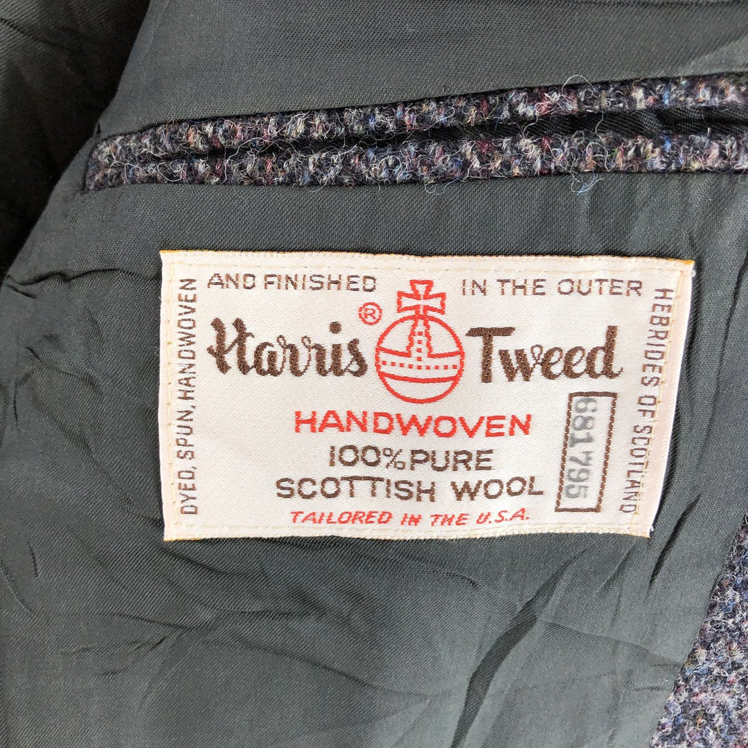 80s-90'S Cabrini Harris Tweed Herringbone Wool Tailored Jacket Made in USA Men's L size /eaa492493