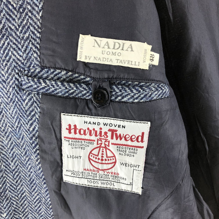 Harris Tweed NADIA UOMO Herringbone Wool Tailored Jacket Made in Italy Men's M size /eaa492496