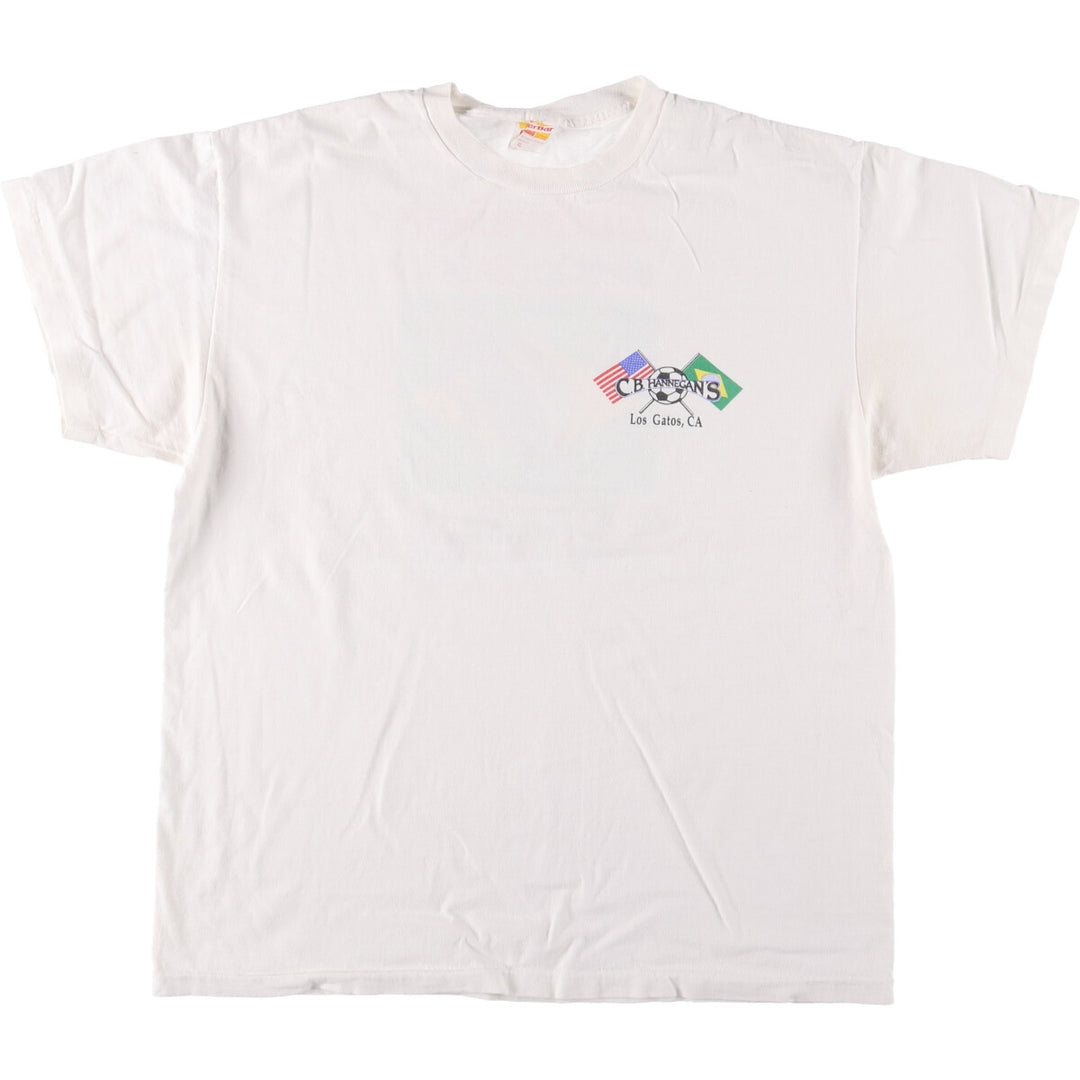 POWER BAR Surf Skate T-Shirt, Made in USA, Men's XL cotton white type Vintage Second Hand