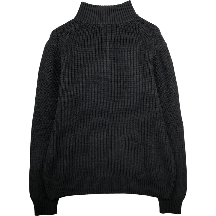 Vintage 90s-00'S Calvin Klein ribbed cotton knit half-zip sweater, men's size L cotton black type Vintage Second Hand