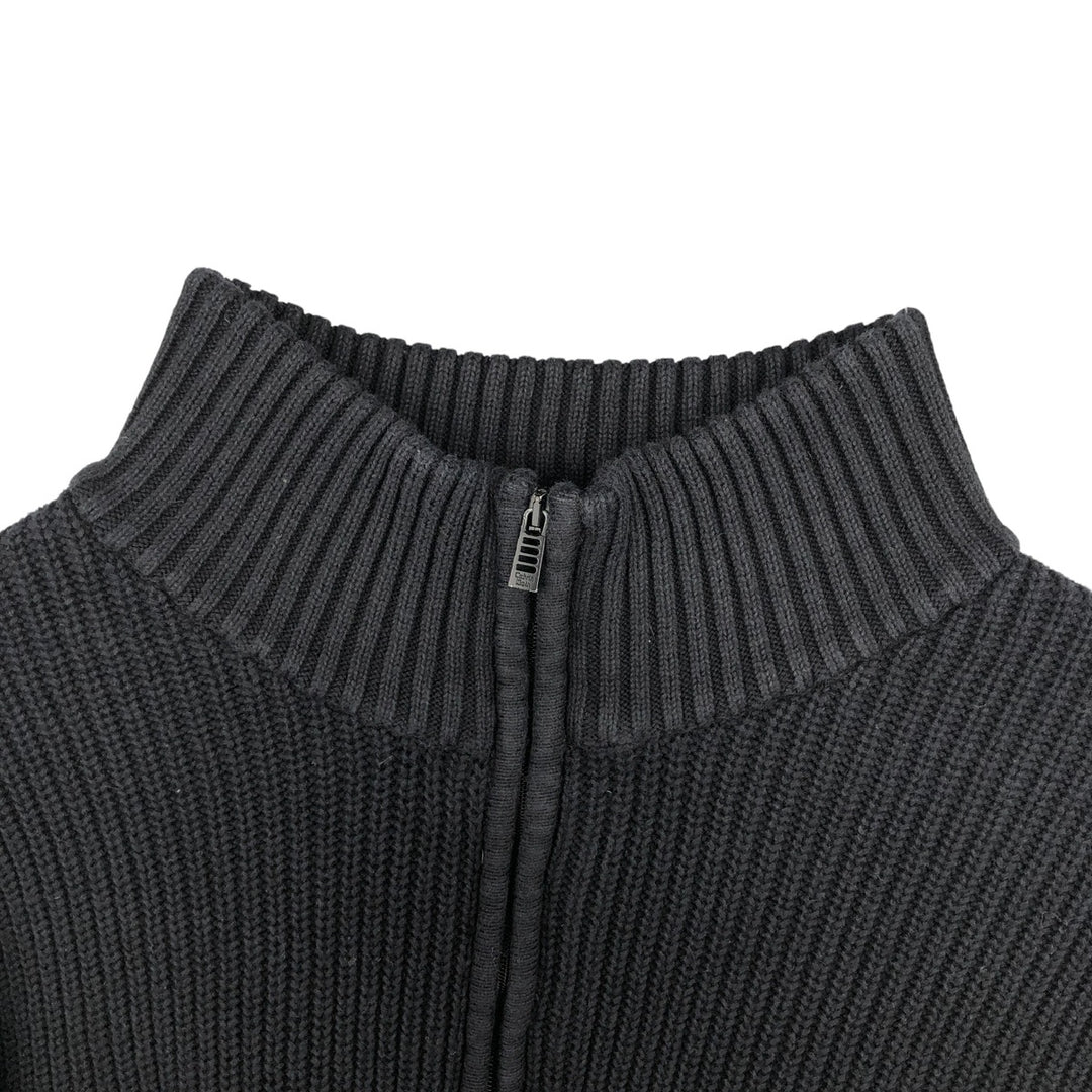 Vintage 90s-00'S Calvin Klein ribbed cotton knit half-zip sweater, men's size L cotton black type Vintage Second Hand