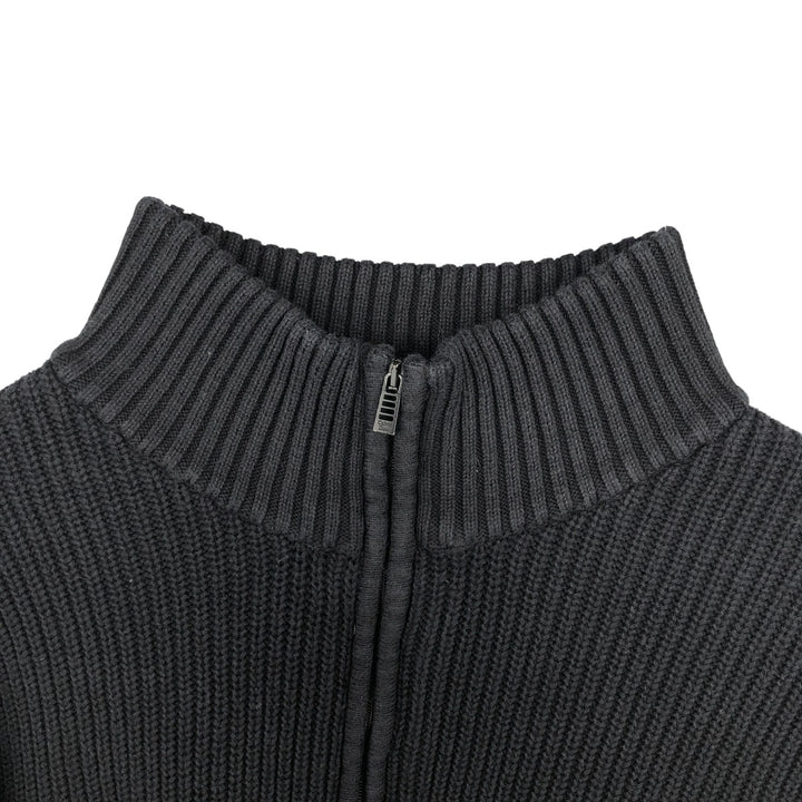 Vintage 90s-00'S Calvin Klein ribbed cotton knit half-zip sweater, men's size L cotton black type Vintage Second Hand