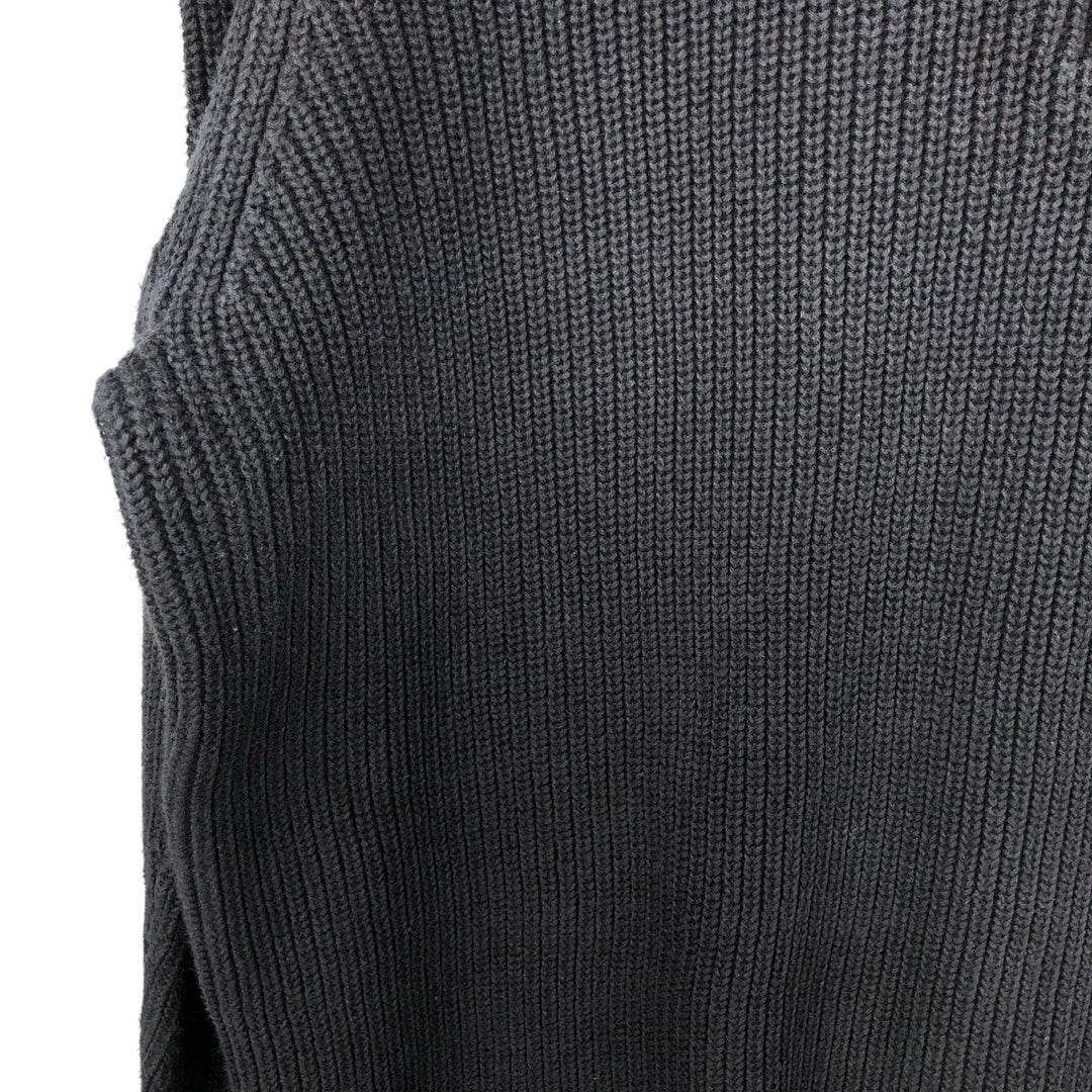 Vintage 90s-00'S Calvin Klein ribbed cotton knit half-zip sweater, men's size L cotton black type Vintage Second Hand