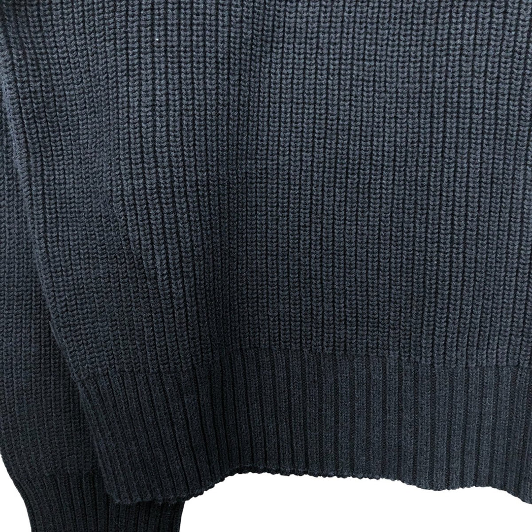 Vintage 90s-00'S Calvin Klein ribbed cotton knit half-zip sweater, men's size L cotton black type Vintage Second Hand