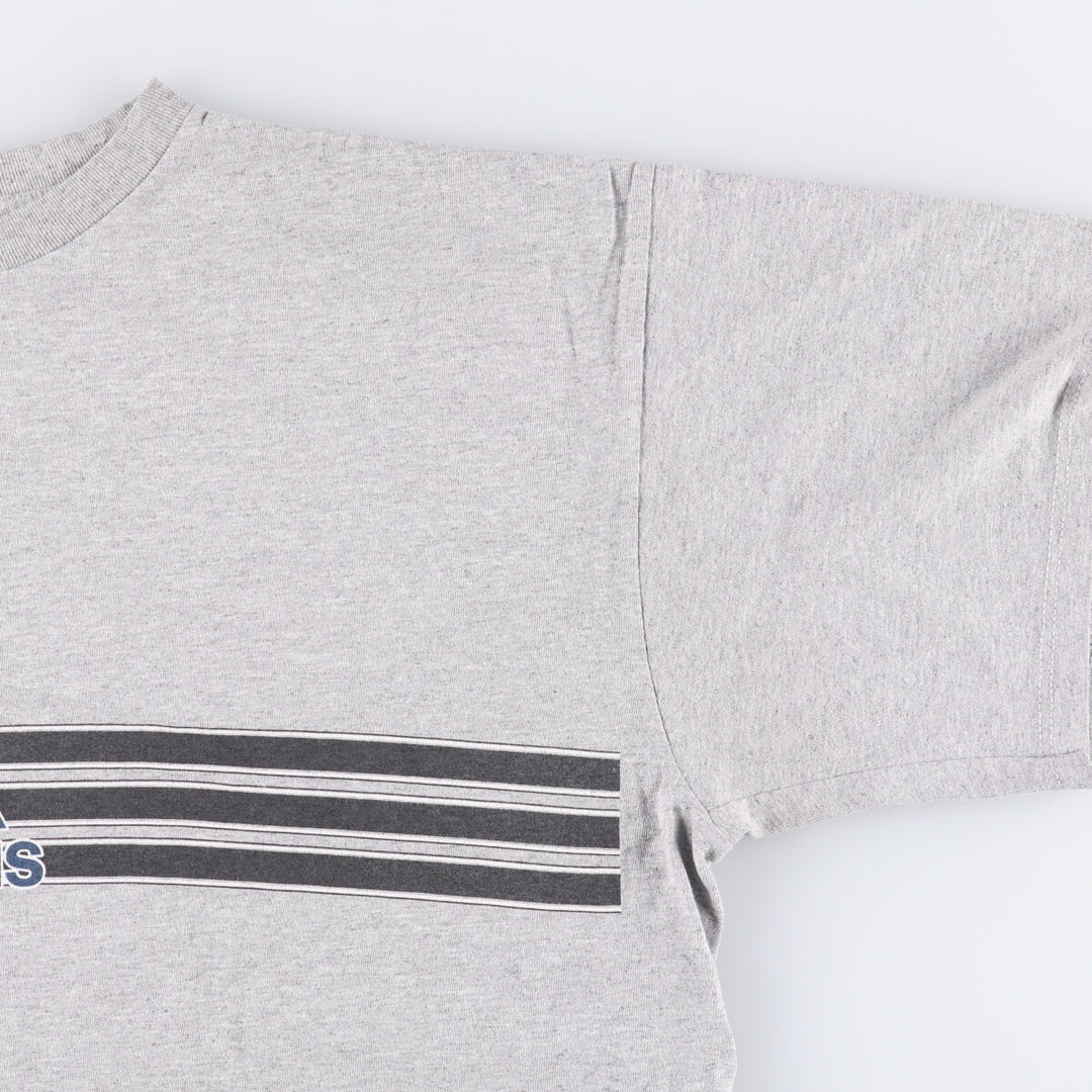 90'S Adidas logo print T-shirt, men's XL size, vintage cotton gray type Vintage Second Hand