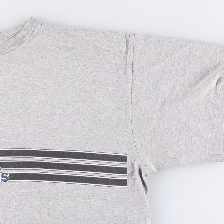 90'S Adidas logo print T-shirt, men's XL size, vintage cotton gray type Vintage Second Hand