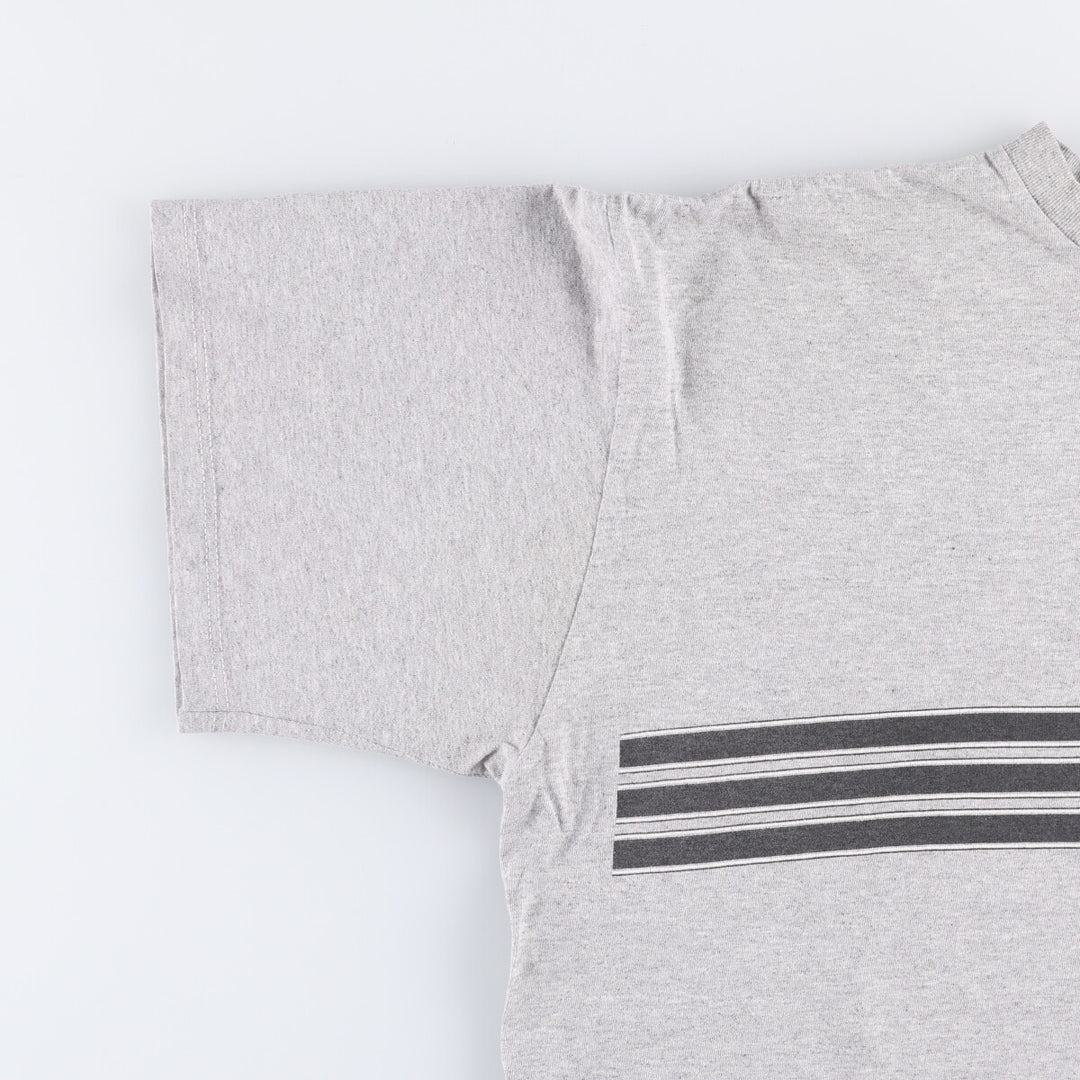 90'S Adidas logo print T-shirt, men's XL size, vintage cotton gray type Vintage Second Hand