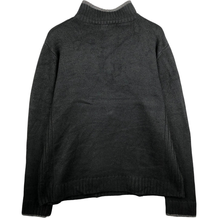 Pierre Cardin PARIS acrylic knit half-zip sweater, men's size L acrylic black type Vintage Second Hand