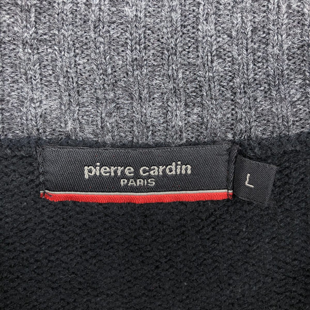 Pierre Cardin PARIS acrylic knit half-zip sweater, men's size L acrylic black type Vintage Second Hand