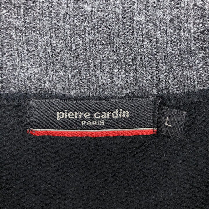 Pierre Cardin PARIS acrylic knit half-zip sweater, men's size L acrylic black type Vintage Second Hand