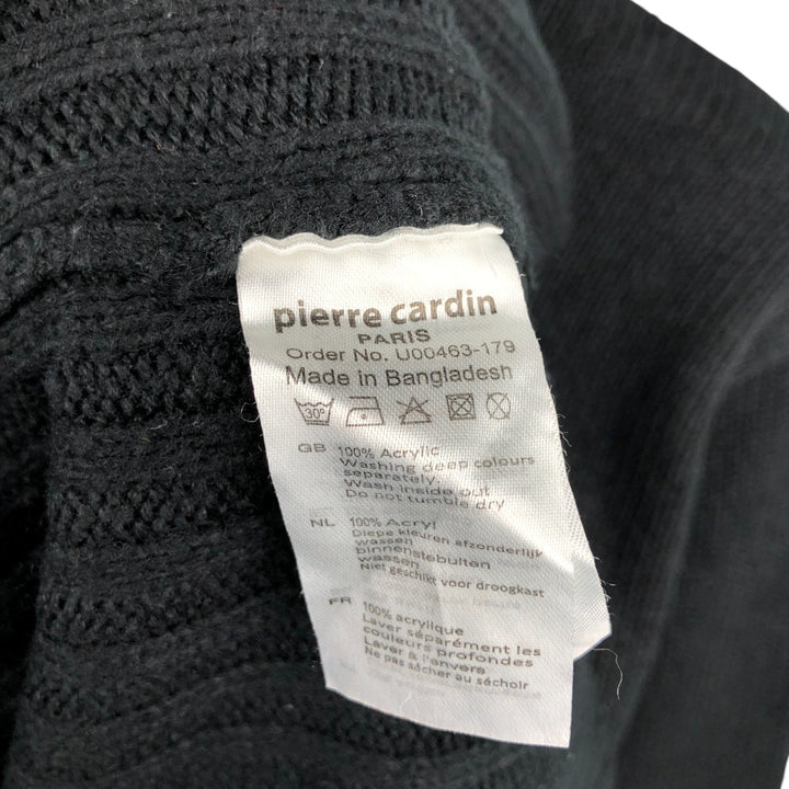 Pierre Cardin PARIS acrylic knit half-zip sweater, men's size L acrylic black type Vintage Second Hand