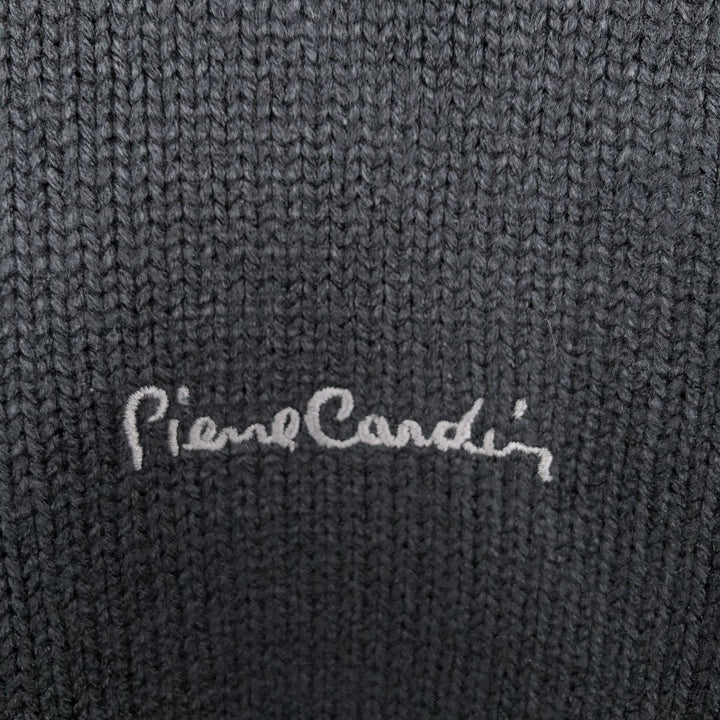 Pierre Cardin PARIS acrylic knit half-zip sweater, men's size L acrylic black type Vintage Second Hand