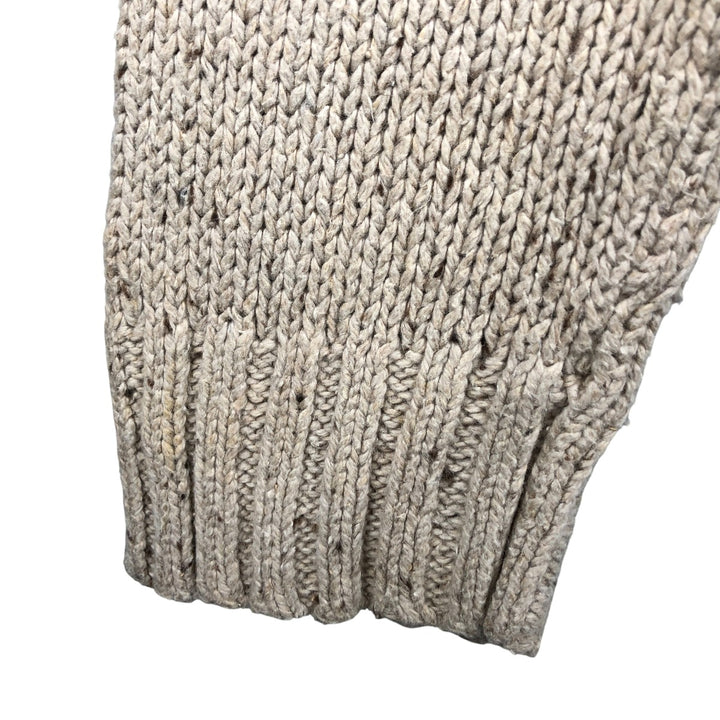 Ralph Lauren POLO by Ralph Lauren Cotton Knit Half-Zip Sweater, Men's Size L, Elbow Patches cotton Beige type Vintage Second Hand