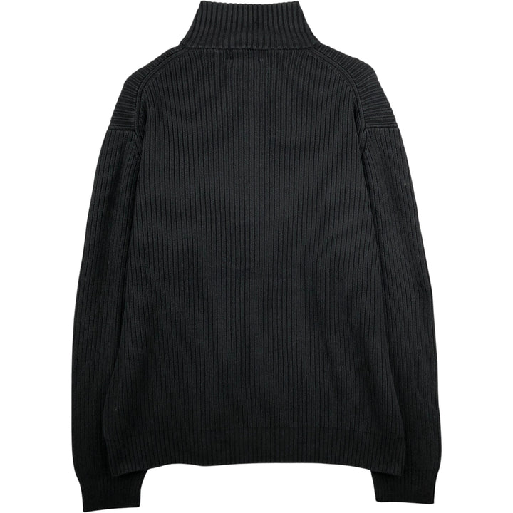 Vintage 90s-00'S Calvin Klein ribbed cotton knit half-zip sweater, men's size XL cotton black type Vintage Second Hand
