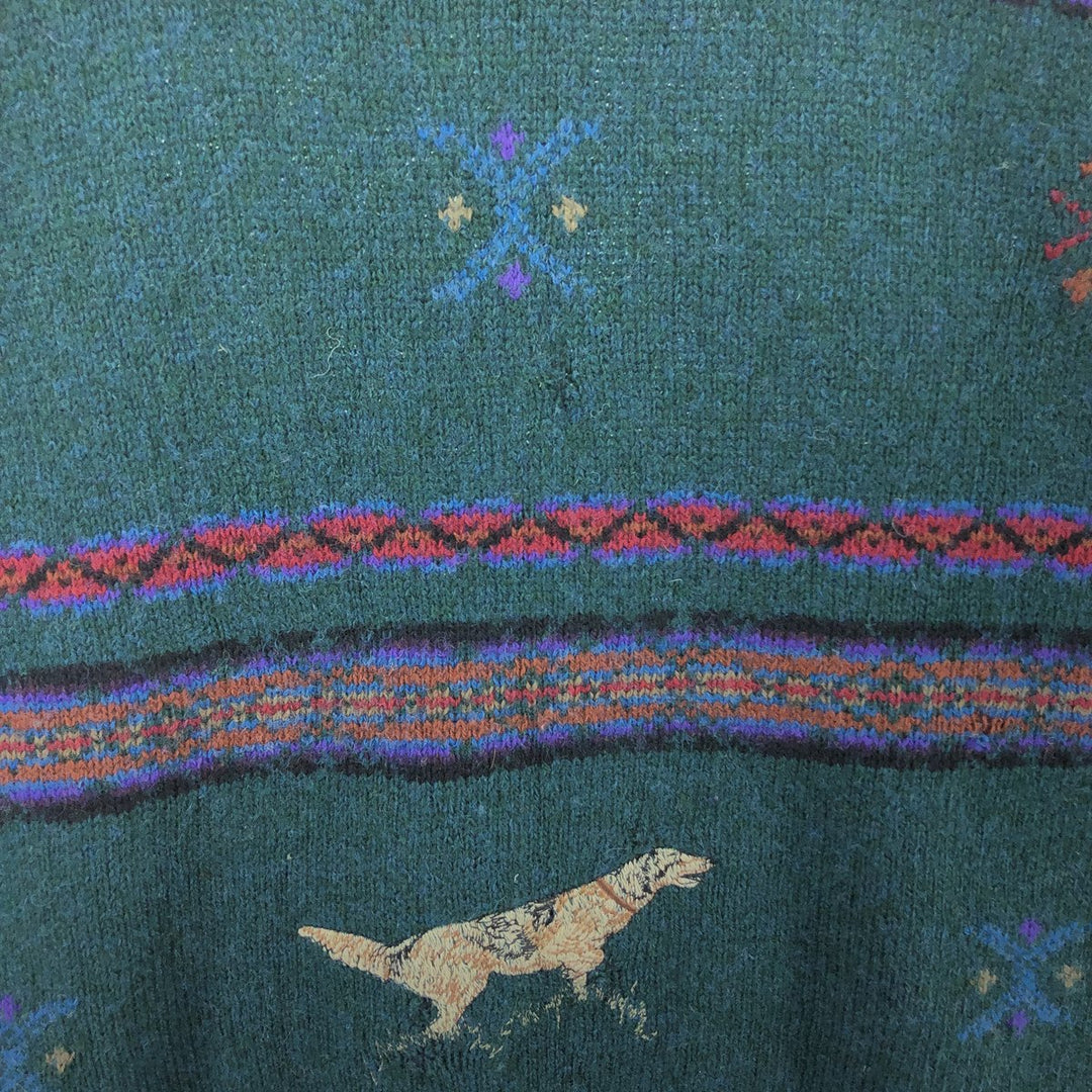 80'S WOOLRICH All-over Dog Pattern Wool Knit Sweater Men's XL Vintage /eaa492584