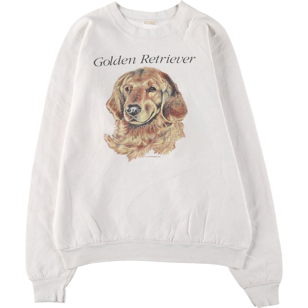 90'S Golden Retriever Dog Print Animal Sweatshirt Trainer Men's L Size Vintage /eaa492629