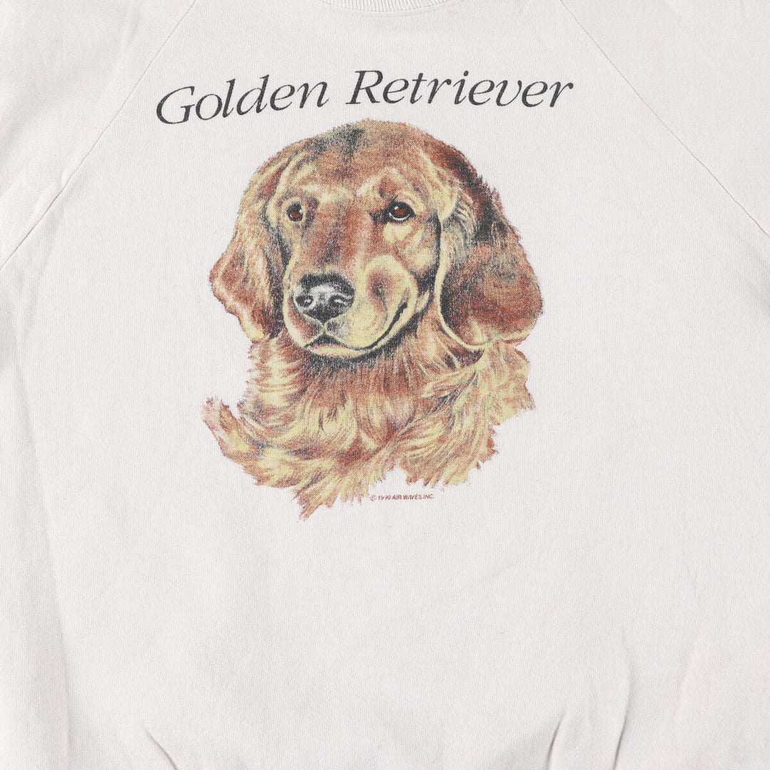 90'S Golden Retriever Dog Print Animal Sweatshirt Trainer Men's L Size Vintage /eaa492629